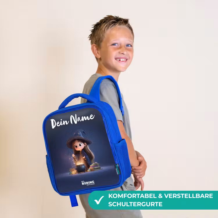 Betoverend meisje met ketel Kinderrugzak - Blauw middel -sfeer3_DE