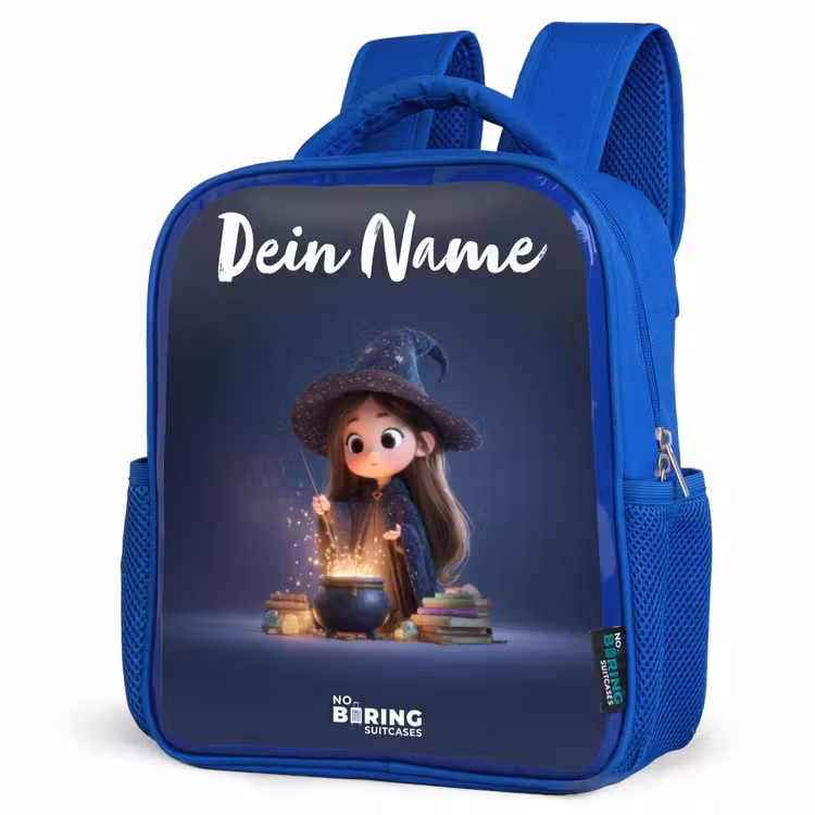 Betoverend meisje met ketel Kinderrugzak - Blauw middel -schuin