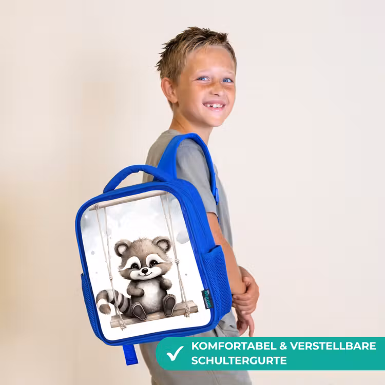 Wasbeer - Dier - Kinderen Kinderrugzak - Blauw middel -sfeer3_DE