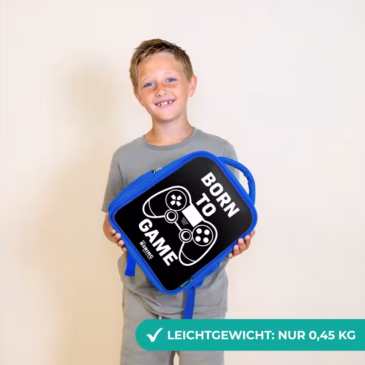 Born to game met controller Kinderrugzak - Blauw middel -sfeer1_DE