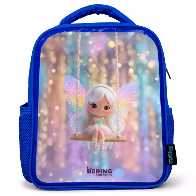 Fee - Elf - Regenboog Kinderrugzak - Blauw middel -3d