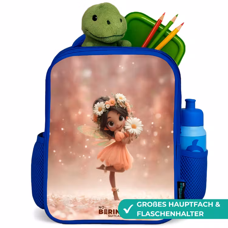 Fee met madeliefjes Kinderrugzak - Blauw middel -inhoud_DE