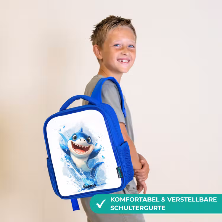 Haai - Tanden - Water Kinderrugzak - Blauw middel -sfeer3_DE