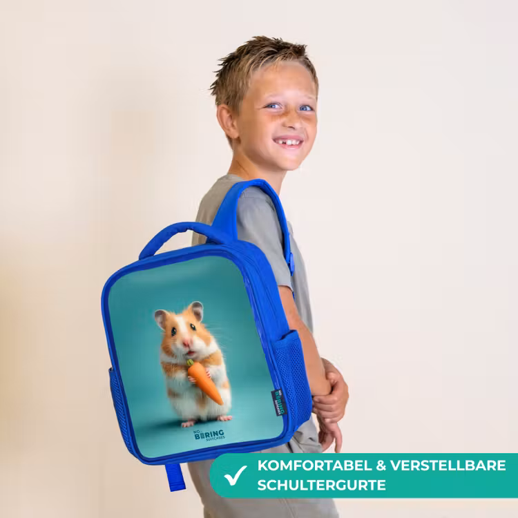 Hamster - Wortel - Dier Kinderrugzak - Blauw middel -sfeer3_DE