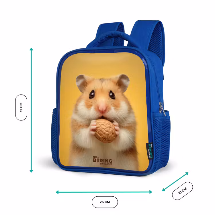 Hamster - Walnoot - Dier Kinderrugzak - Blauw middel -productfoto_formaten