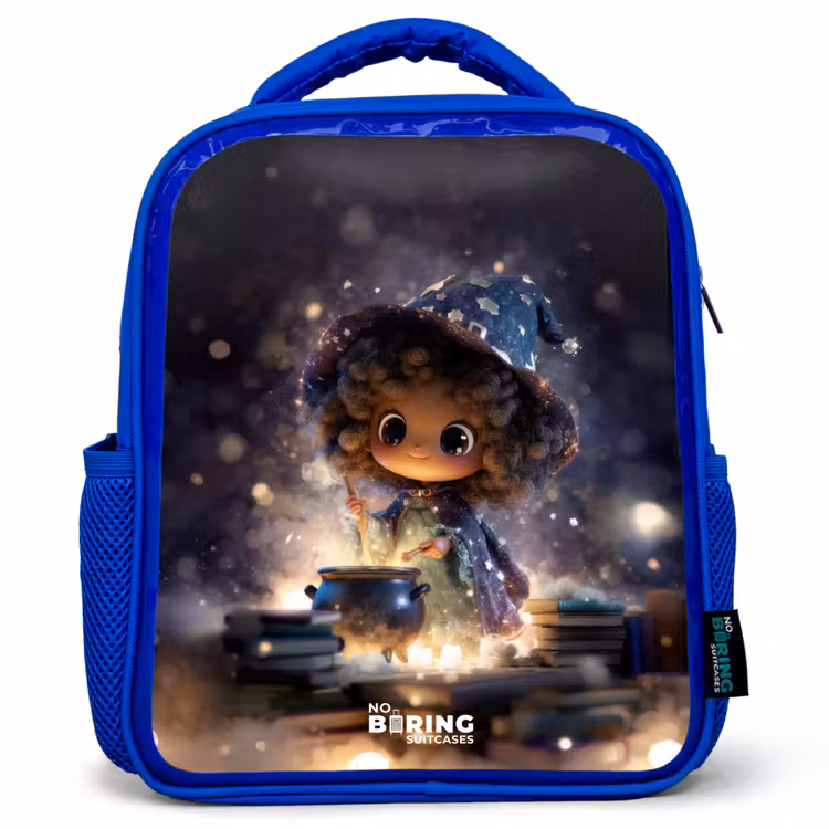 Magische Nacht vol Toverkunst Kinderrugzak - Blauw middel -3d