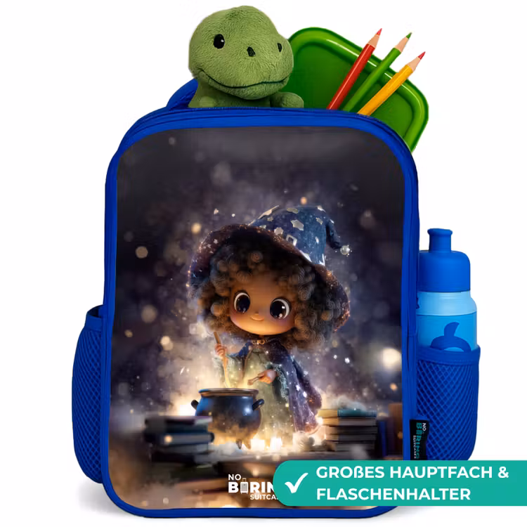Magische Nacht vol Toverkunst Kinderrugzak - Blauw middel -inhoud_DE