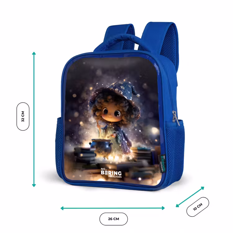 Magische Nacht vol Toverkunst Kinderrugzak - Blauw middel -productfoto_formaten