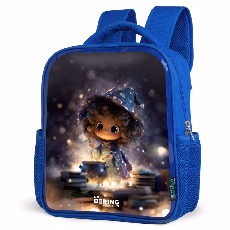 Magische Nacht vol Toverkunst Kinderrugzak - Blauw middel -schuin