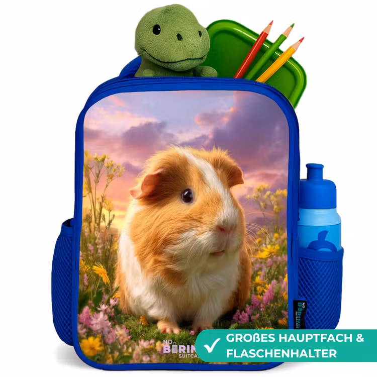 Cavia - Natuur - Dier Kinderrugzak - Blauw middel -inhoud_DE