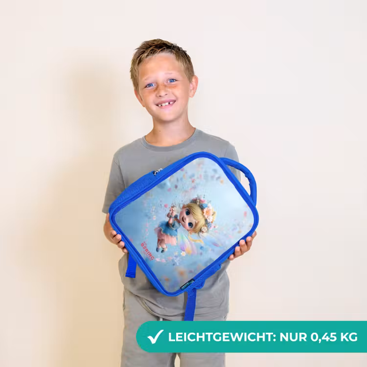 Vlinderfee in Bloemenlucht Kinderrugzak - Blauw middel -sfeer1_DE