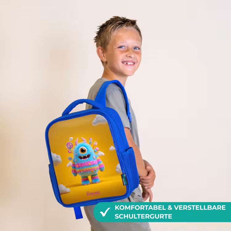 Snoep - Monster - Regenboog Kinderrugzak - Blauw middel -sfeer3_DE