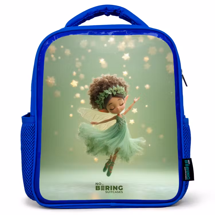 Dansende fee in groen licht Kinderrugzak - Blauw middel -3d