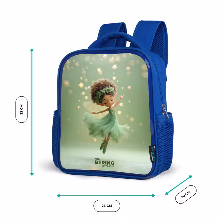 Dansende fee in groen licht Kinderrugzak - Blauw middel -productfoto_formaten