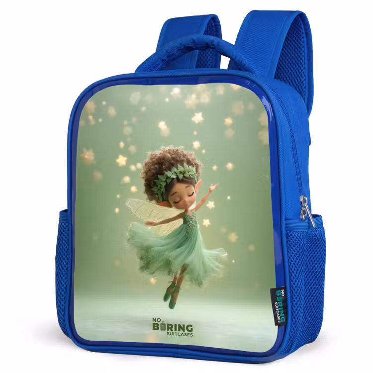 Dansende fee in groen licht Kinderrugzak - Blauw middel -schuin