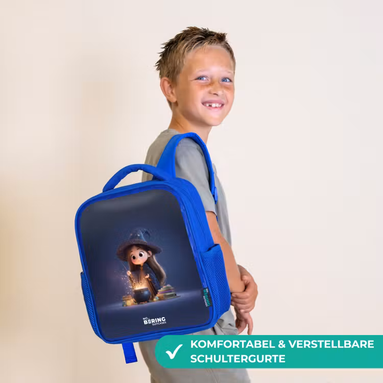 Betoverend meisje met ketel Kinderrugzak - Blauw middel -sfeer3_DE