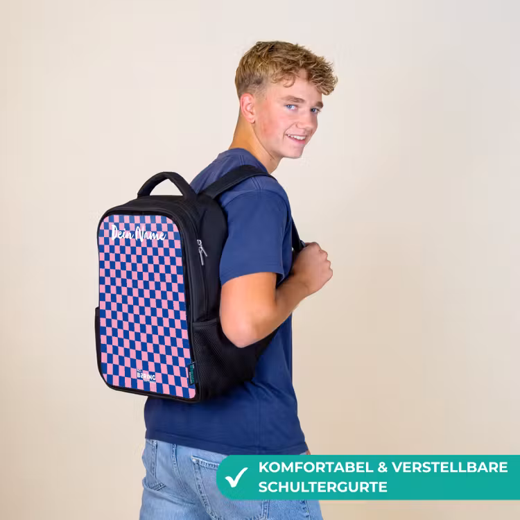 Blokjes - Blauw - Roze Rugzak - Zwart middel -sfeer9_DE