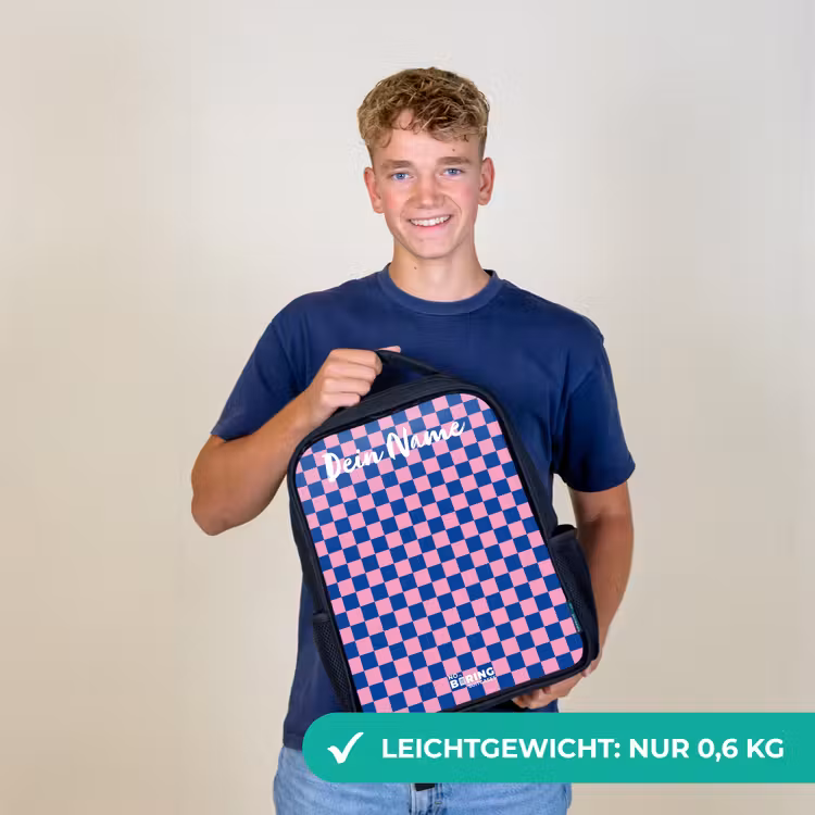 Blokjes - Blauw - Roze Rugzak - Zwart middel -sfeer7_DE