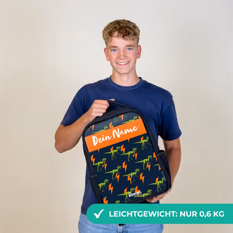 Dinos - Bliksem - Dieren - Blauw Rugzak - Zwart middel -sfeer7_DE