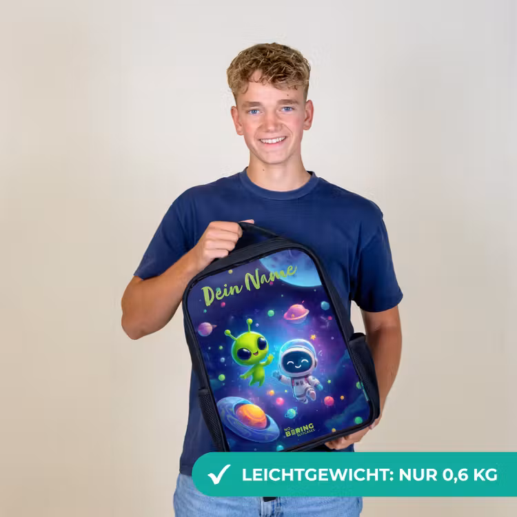 Vrolijke Ontmoeting in de Ruimte Rugzak - Zwart middel -sfeer7_DE