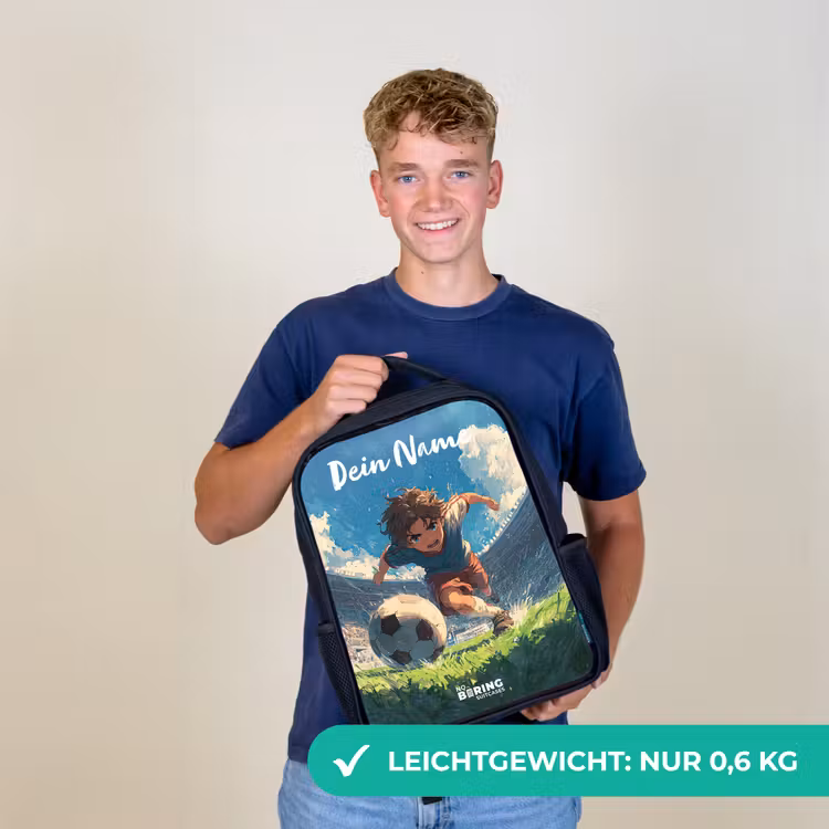 Voetbal - Gras - Stadion - Schilderij Rugzak - Zwart middel -sfeer7_DE