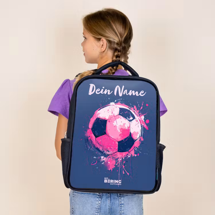 Voetbalvibes - Verf - Roze - Blauw Rugzak - Zwart middel -sfeer5