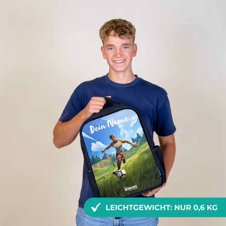 Voetballer - Gras - Goal - Kleurrijk Rugzak - Zwart middel -sfeer7_DE