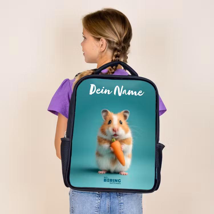 Hamster - Wortel - Dier Rugzak - Zwart middel -sfeer5