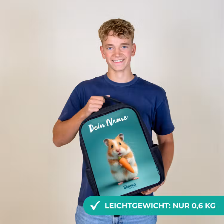 Hamster - Wortel - Dier Rugzak - Zwart middel -sfeer7_DE