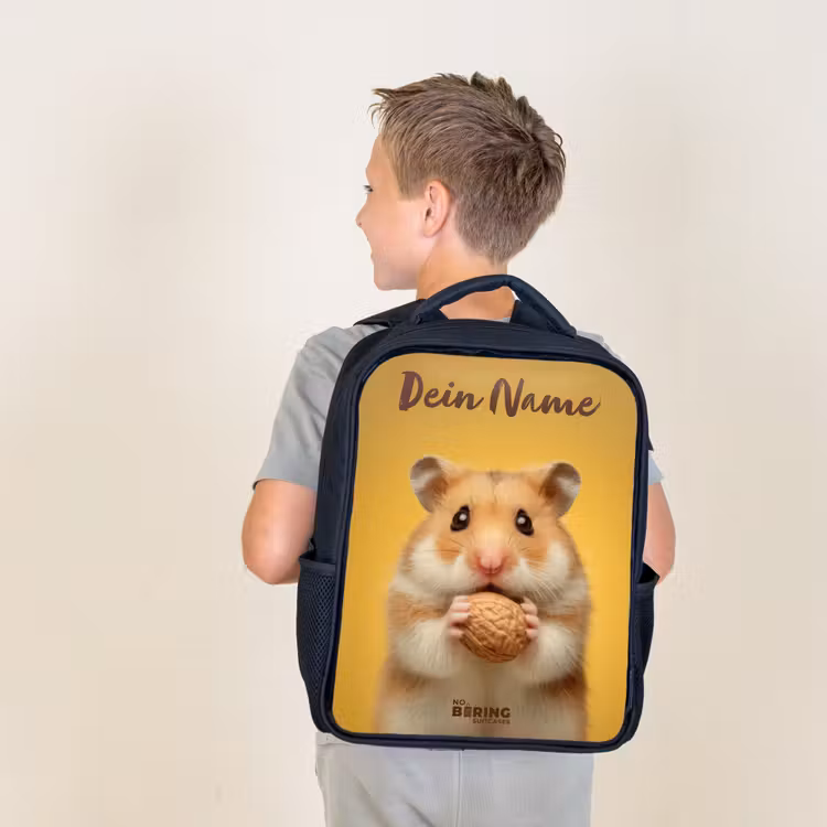 Hamster - Walnoot - Dier Rugzak - Zwart middel -sfeer2