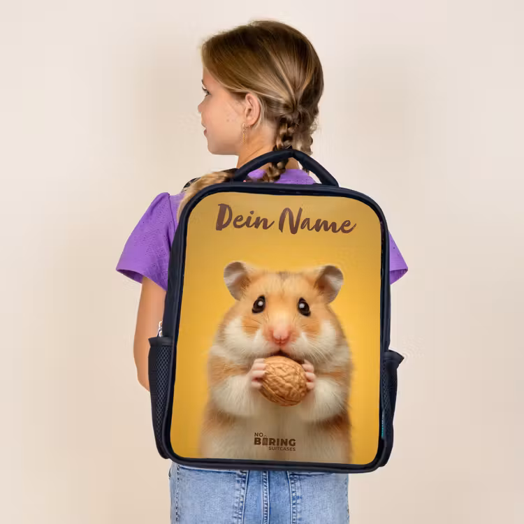 Hamster - Walnoot - Dier Rugzak - Zwart middel -sfeer5