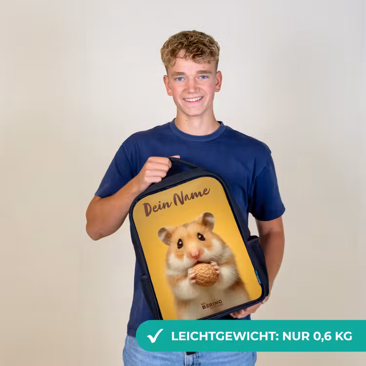 Hamster - Walnoot - Dier Rugzak - Zwart middel -sfeer7_DE