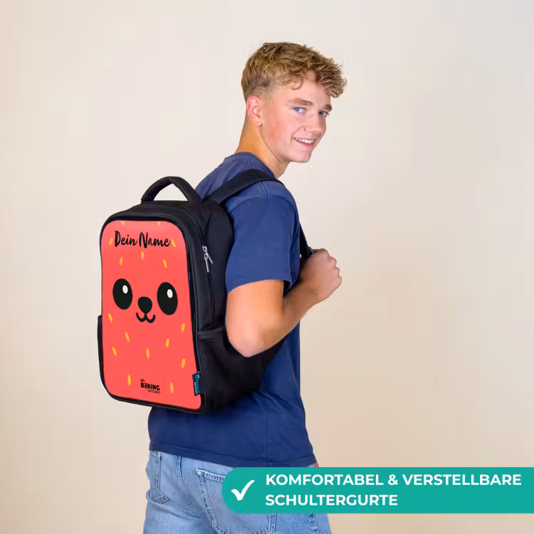 Kawai - Aardbei - Rood Rugzak - Zwart middel -sfeer9_DE
