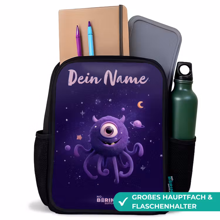 Kosmisch tentakelmonster Rugzak - Zwart middel -inhoud_DE