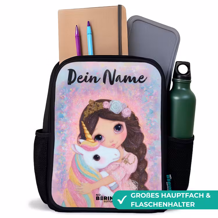 Meisje - Eenhoorn - Glitter Rugzak - Zwart middel -inhoud_DE