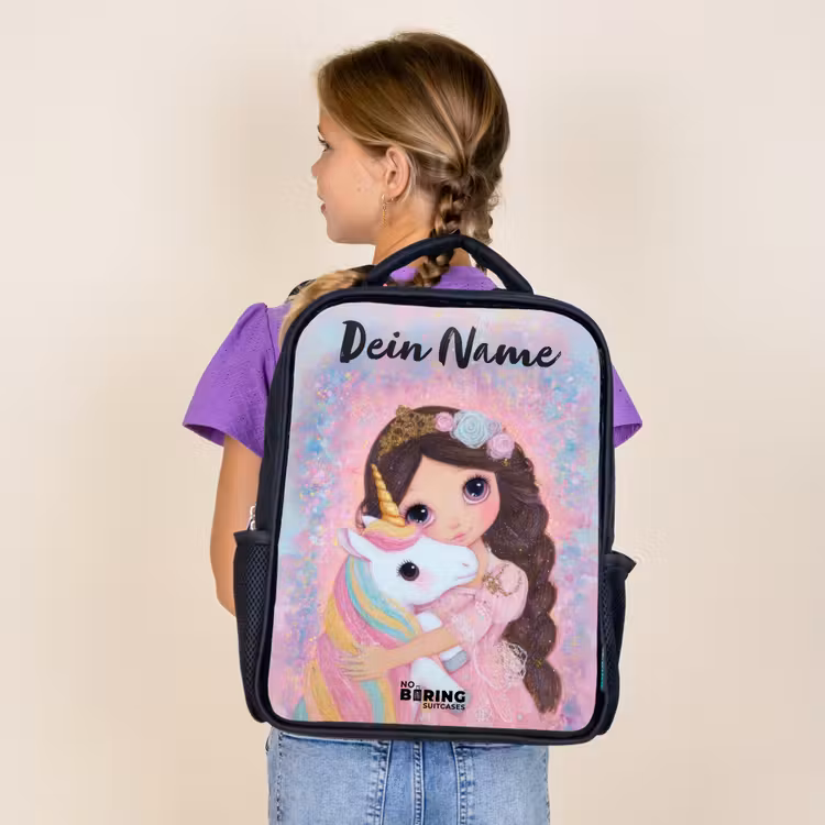 Meisje - Eenhoorn - Glitter Rugzak - Zwart middel -sfeer5