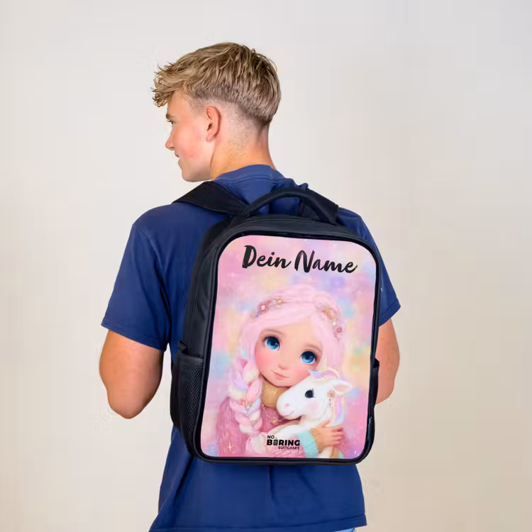 Meisje - Eenhoorn - Roze Rugzak - Zwart middel -sfeer8