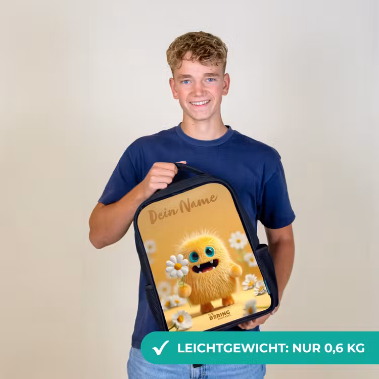 Monster - Wezen - Bloem - Geel Rugzak - Zwart middel -sfeer7_DE