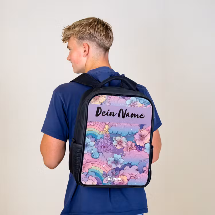 Regenbogen - Bloemen - Kleurrijk Rugzak - Zwart middel -sfeer8