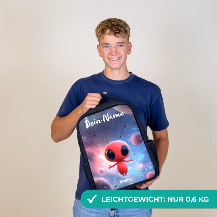 Rood Ruimtewezen in Kosmische Dans Rugzak - Zwart middel -sfeer7_DE