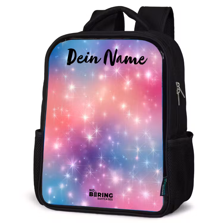 Sterren - Abstract - Kleuren Rugzak - Zwart middel -schuin