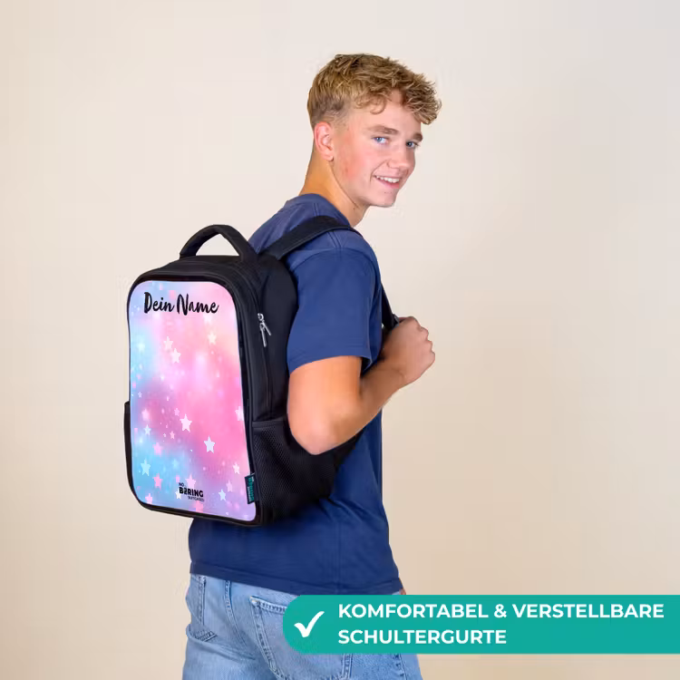 Sterren - Roze - Blauw Rugzak - Zwart middel -sfeer9_DE