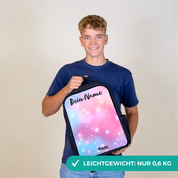 Sterren - Roze - Blauw Rugzak - Zwart middel -sfeer7_DE
