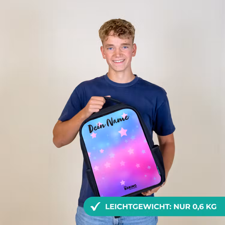 Sterren - Roze - Blauw Rugzak - Zwart middel -sfeer7_DE