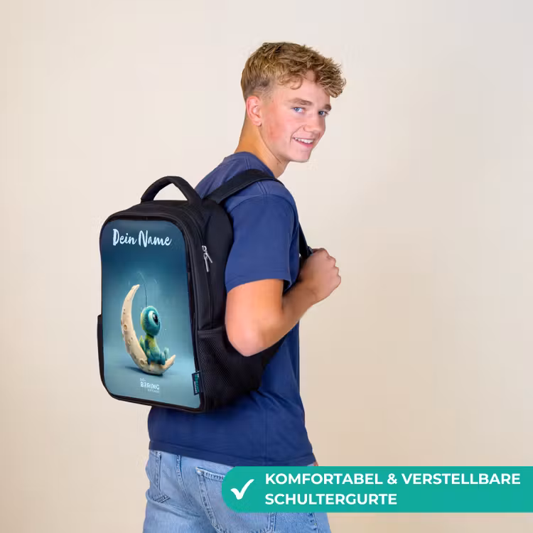 Dromerig Wezentje op de Maan Rugzak - Zwart middel -sfeer9_DE