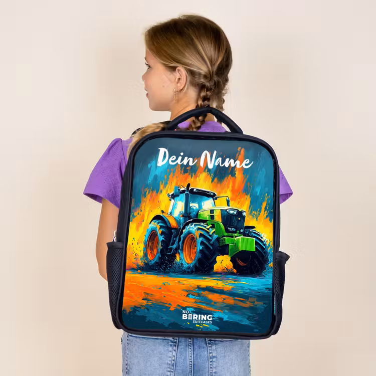 Abstract - Tractor - Groen Rugzak - Zwart middel -sfeer5