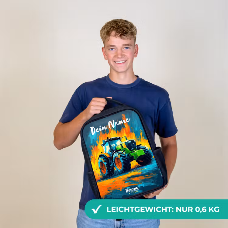 Abstract - Tractor - Groen Rugzak - Zwart middel -sfeer7_DE