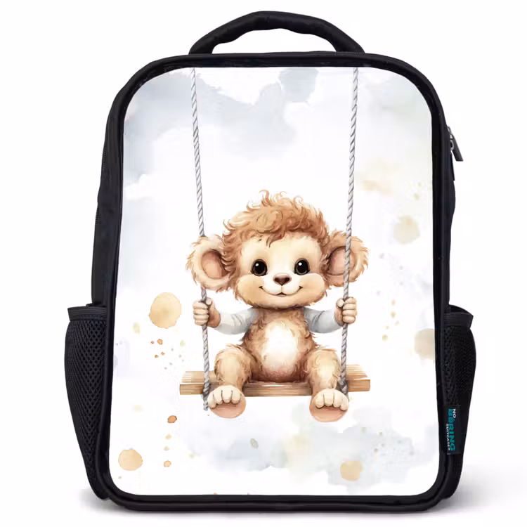Aap - Dier - Kinderen Rugzak - Zwart middel -3d