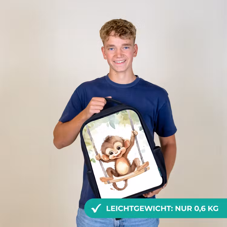 Aap - Dier - Kinderen - Jungle Rugzak - Zwart middel -sfeer7_DE