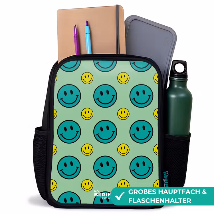 All smiles groen Rugzak - Zwart middel -inhoud_DE